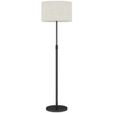 Podna lampa s daljinskim upravljačem i podesivom visinom, crna