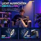 Podna LED lampa 42 W s podesivom glavom, RGB i bijelo svjetlo, crna