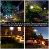 Solarna LED vrtna lampa s efektom plamena, crna
