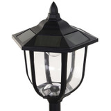 Solarna LED vrtna lampa s efektom plamena, crna
