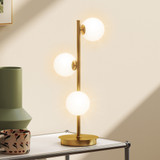 Stona lampa s 3 kugle i čeličnim postoljem, boja mesinga