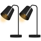 Set od 2 stone lampe s USB-A i USB-C priključkom, crne