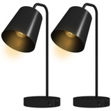 Set od 2 stone lampe s USB-A i USB-C priključkom, crne