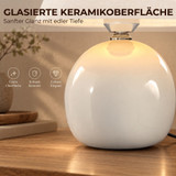Stona lampa s keramičkim postoljem i abažurom, E27, krem bijela