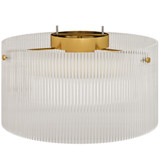 Plafonska lampa s prozirnim rebrastim abažurom Ø 32 cm, metal, E27
