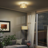 Plafonska lampa s prozirnim rebrastim abažurom Ø 32 cm, metal, E27