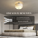 Plafonska lampa s dvostrukim tekstilnim sjenilima, krem bijela