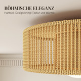 Plafonska lampa boho s abažurom od konopca Ø 30 × 16 cm, svijetlosmeđa