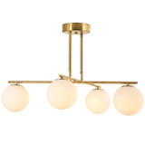 Viseća lampa s 4 kugle, podesiva visina i rotacija 350°, bijela