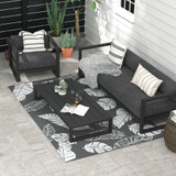 Vanjski obostrani tepih s motivom lista 182 × 274 cm, siva i bijela