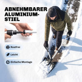 Lopata za snijeg 45 cm s dodatnom drškom i aluminijumskom ručkom, crna