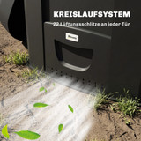 Komposter 240 l s 3 vrata 78 × 75 × 78 cm, crni