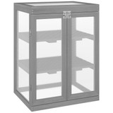 Plastenik od drveta i polikarbonata 58 × 44 × 78 cm, tamnosivi