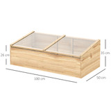 Mali plastenik od jelovine s polikarbonatom 100 × 50 × 35 cm, prirodna boja