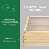 Mali plastenik od jelovine s polikarbonatom 100 × 50 × 35 cm, prirodna boja