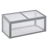 Mini plastenik od jelovine i polikarbonata 90 × 46 × 40 cm, siv