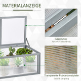 Mini plastenik od jelovine i polikarbonata 90 × 46 × 40 cm, siv