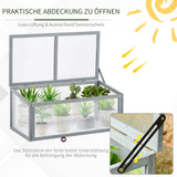 Mini plastenik od jelovine i polikarbonata 90 × 46 × 40 cm, siv
