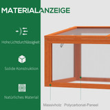 Mini plastenik od drveta i polikarbonata 90 × 46 × 40 cm, narandžasta