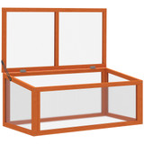 Mini plastenik od drveta i polikarbonata 90 × 46 × 40 cm, narandžasta
