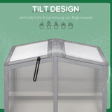 Mini plastenik s krovom na otvaranje 90 × 80 × 58 cm, svijetlosiva