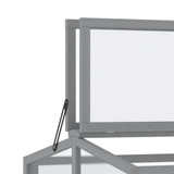 Mini plastenik s krovom na otvaranje 90 × 80 × 58 cm, svijetlosiva
