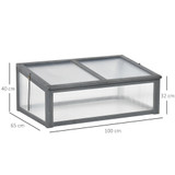 Mini plastenik od jelovine s polikarbonatnim pločama 100 × 65 × 40 cm, siva