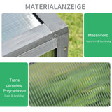 Mini plastenik od jelovine s polikarbonatnim pločama 100 × 65 × 40 cm, siva