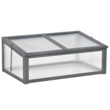 Mini plastenik od jelovine s polikarbonatnim pločama 100 × 65 × 40 cm, siva
