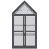 Mini plastenik s 3 police i krovom na otklapanje 70,5 × 42 × 132 cm, siva
