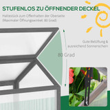 Mini plastenik od drveta 90 × 52 × 49,5 cm, sivi