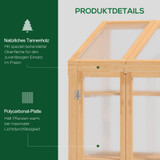 Mali plastenik s drvenim okvirom i 3 police 70 × 50 × 120 cm, smeđi