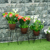 Set od 3 stalka za cvijeće 26 × 23 × 42 cm, crni