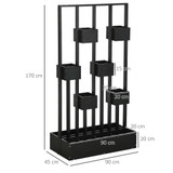 Set žardinjera na stalku od jelovine 90 × 45 × 170 cm, crni