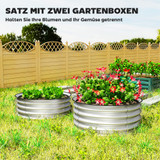 Set od 2 povišene gredice Ø 60 × 30 cm, bez dna, srebrna