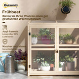Plastenik s 2 nivoa i krovom na otvaranje 103 × 61 × 103 cm, prirodno drvo