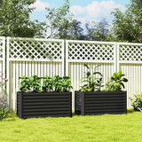 Set od 2 povišene gredice 120 × 60 × 60 cm, tamnosiva