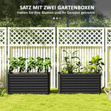 Set od 2 povišene gredice 120 × 60 × 60 cm, tamnosiva