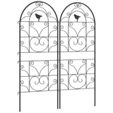 Set od 2 metalne rešetke za penjačice s motivom ptica 50 × 120 cm, crne