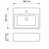 Keramički Umivaonik s Rupom za Slavinu Bijeli Četvrtasti