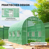 Plastenik s vratima i 6 prozora 350 × 200 × 200 cm, zeleni