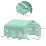 Plastenik s folijom 350 × 300 × 200 cm, tamnozelena