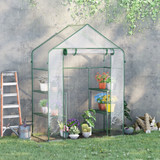 Prohodni plastenik s 6 polica 142 × 73 × 195 cm, prozirni