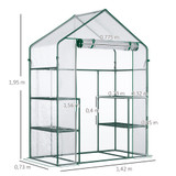 Prohodni plastenik s 6 polica 142 × 73 × 195 cm, prozirni