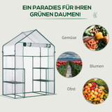 Prohodni plastenik s 6 polica 142 × 73 × 195 cm, prozirni