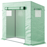 Plastenik s vratima na motanje 200 × 76 × 150/168 cm, zeleni