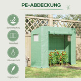 Plastenik s vratima na motanje 200 × 76 × 150/168 cm, zeleni