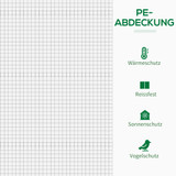 Plastenik s bočnim prozorom i rolo vratima 200 × 76 × 150/168 cm, bijeli