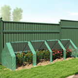 Plastenik s 4 vrata na patent zatvarač 360 × 90 × 90 cm, zeleni