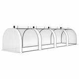 Plastenik s 4 vrata na patent zatvarač 395 × 100 × 80 cm, bijeli